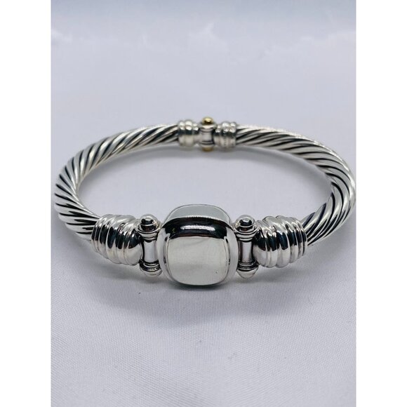 David Yurman Hinge Watch Case Bangle Bracelet 925 585 14k 8" - Picture 1 of 9